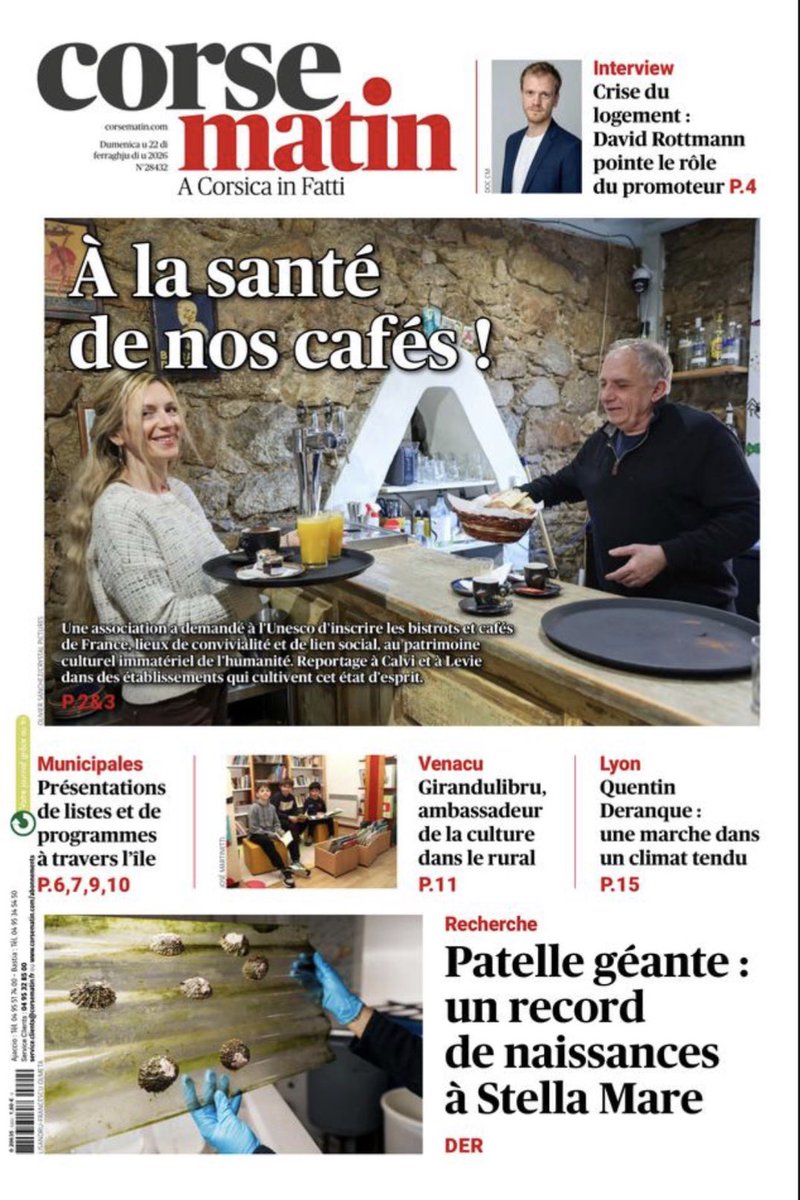 Bienvenue à <a href="/LilyRossignol/">Aurélie Rossignol 🗞️</a> à la tête de la rédaction de <a href="/Corse_Matin/">Corse-Matin</a> depuis février.
Une nouvelle étape importante pour le journal et pour notre pôle d’information.
Tous mes vœux de réussite dans cette mission exigeante et essentielle.
#ViveLaPresseLeDimanche #Corse #Proximité