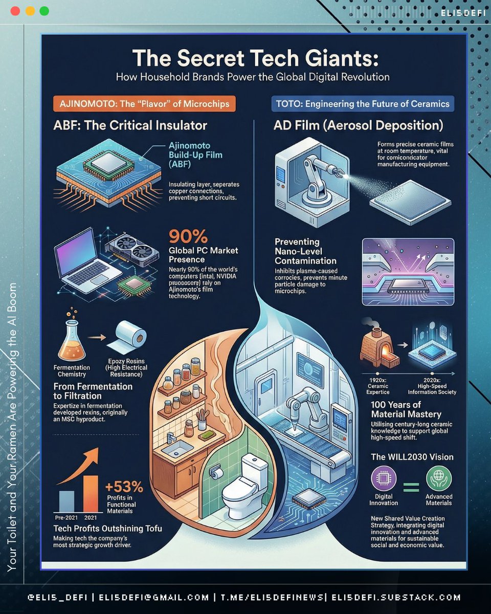 Your Toilet and Your Ramen Are Powering the AI Boom

The company that makes your MSG also makes the critical material inside every single NVIDIA chip.

I wish this were a metaphor. It’s not.

This is the actual, unglamorous semiconductor supply chain that everyone is overlooking