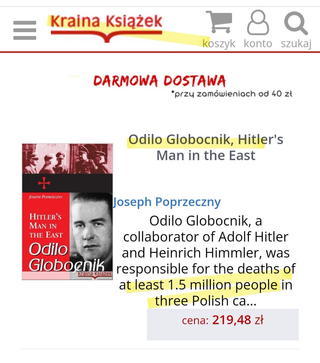 Znowu rzekome "trzy polskie obozy", w których zginęło 1,5 mln ludzi. Na polskie konto idą zbrodnie Odilo Globocnika. Tym razem w polskiej księgarni. 

I znowu trzeba będzie interweniować.