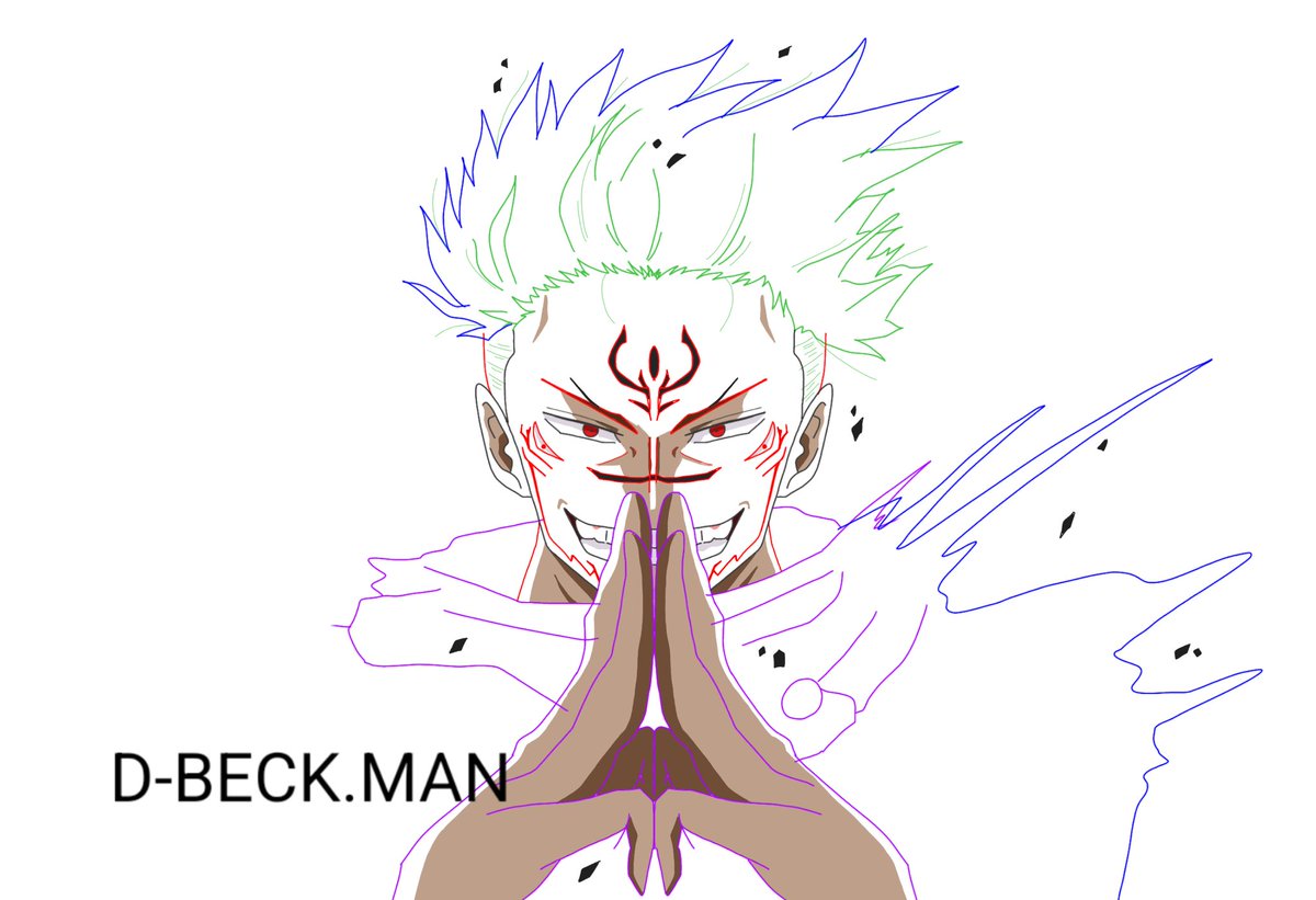 DBECKMAN17's tweet photo. 練習帳（5回目）

今回の練習帳は「呪術廻戦」から「宿儺」です！

虎杖は何回か描いた事あるけど！宿儺は初めて描いた！

#呪術廻戦
#イラスト https://t.co/S0n1VVxTh3
