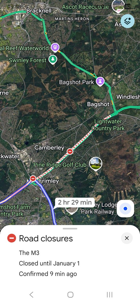 stevetav's tweet photo. @HighwaysEAST The M3 is closed until the 1st January so my Gatwick journey is a problem today.

Can I check what year please?

You never know nowadays. https://t.co/xbHfCb3O5S