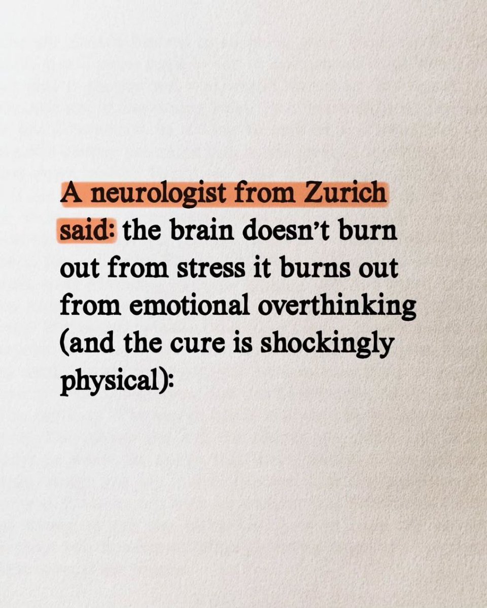 The brain doesn't burn out from stress, it burns out from emotional overthinking...

Here's the cure 🧵