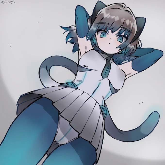 猫モチーフのアンドロイド娘×3!#オリジナル #OC
