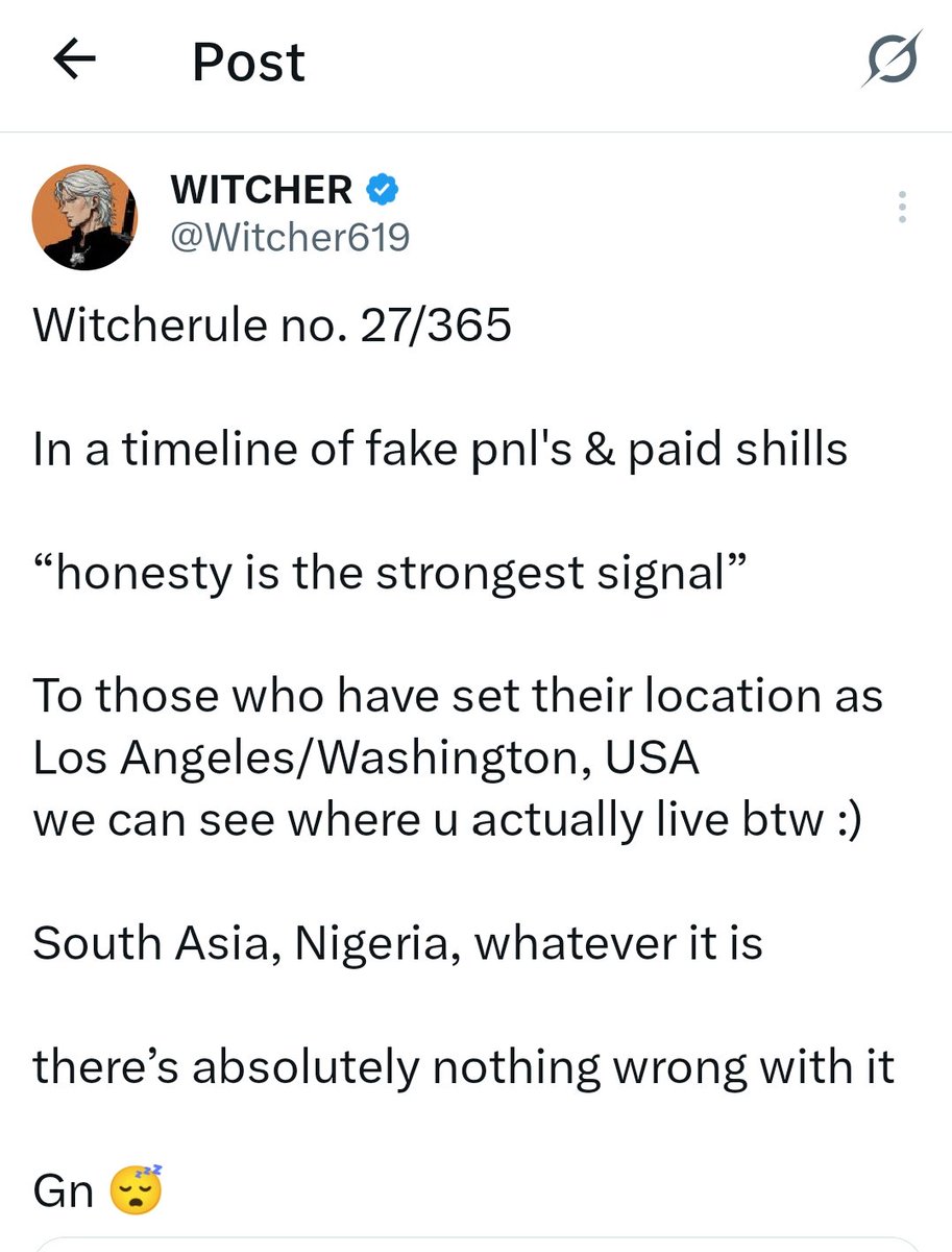 He didn't read
Witcherule no. 27