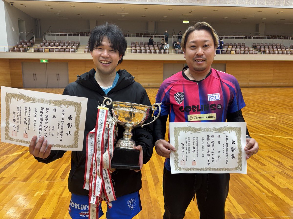 yabukiyu1179's tweet photo. 全関西応援とベンチのおかげで優勝しました！
伴さんもお疲れ様でした！ https://t.co/tjWtcnTS5L