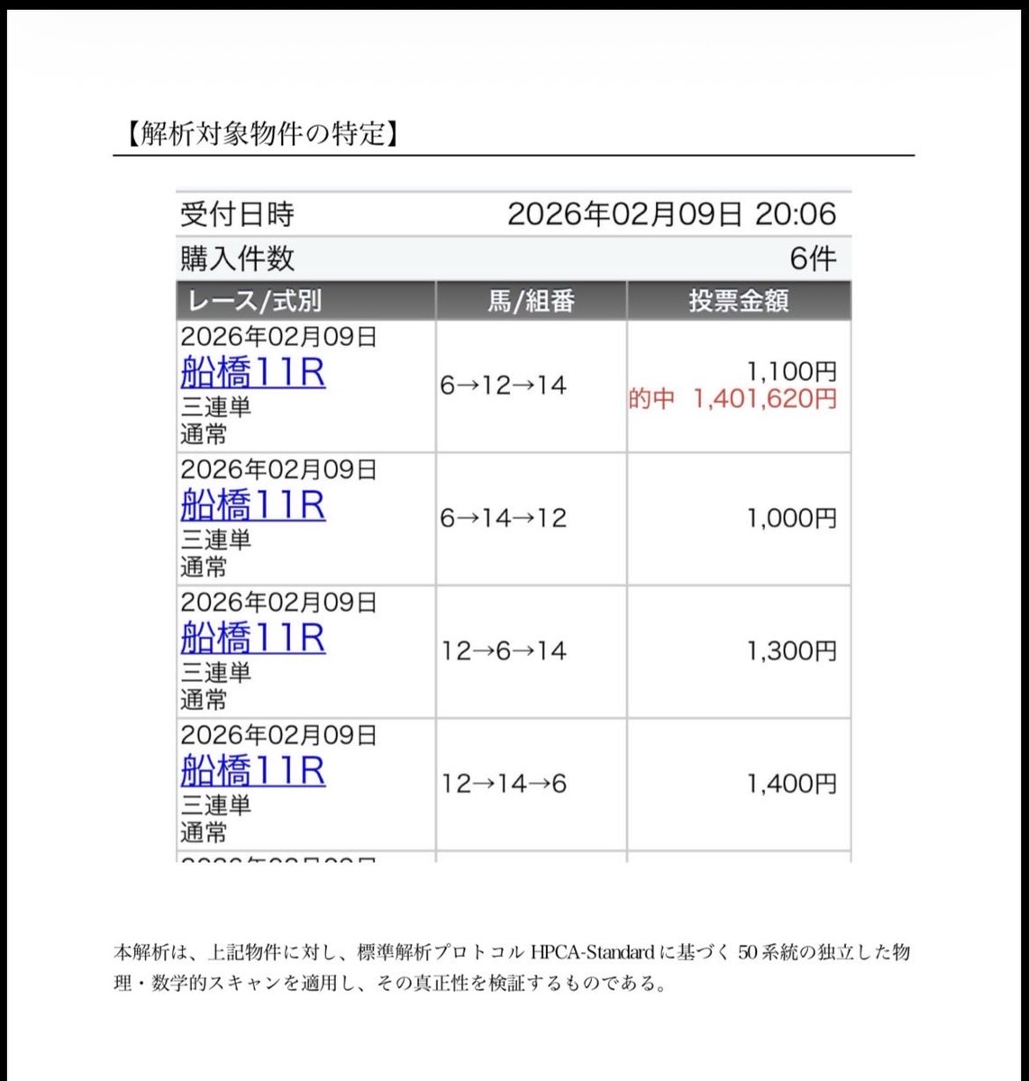 SHOO7845's tweet photo. 馬券捏造疑惑濃厚悪徳予想家きちゃあさん😳

以前から申してます通り、きちゃあさんがXに載せていた2/9船橋11Rのこの的中馬券👇😳
出してきたのは確定が出てからかなり時間が経った後🤔
私もかなり怪しんでいたのですが、解析をされた方がいらっしゃいました🤭

これに対しての反論でできますかね⁉️😳 https://t.co/itqovBZclf