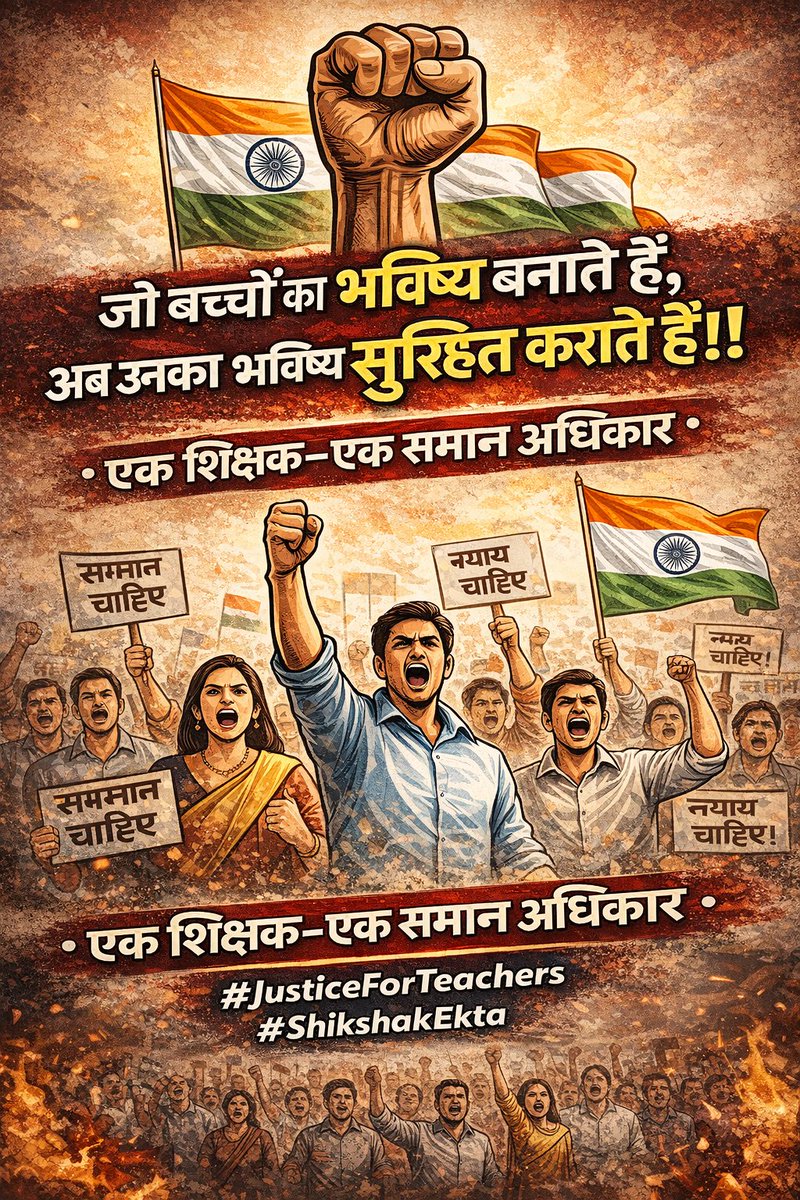 न्याय मिले या आंदोलन हो,
अब हर शिक्षक एकजुट हो!
#JusticeForTeachers
<a href="/DrDCSHARMAUPPSS/">Dr Dinesh Chandra Sharma</a> <a href="/BJP4India/">BJP</a> <a href="/dpradhanbjp/">Dharmendra Pradhan</a> <a href="/RahulGandhi/">Rahul Gandhi</a> <a href="/yadavakhilesh/">Akhilesh Yadav</a> <a href="/myogiadityanath/">Yogi Adityanath</a> <a href="/harishkumaUPPSS/">Harish Kumar</a> <a href="/bstvlive/">भारत समाचार | Bharat Samachar</a> <a href="/rajnathsingh/">Rajnath Singh</a> <a href="/JagranNews/">Dainik Jagran</a> <a href="/Aamitabh2/">Amitabh Agnihotri</a>
<a href="/VijayUpUPPSS/">Vijay Upadhyay</a> 
<a href="/Devendr02490831/">Devendra Singh</a> 
<a href="/AnandKrUPPSS/">Anand Kumar Pathak</a>