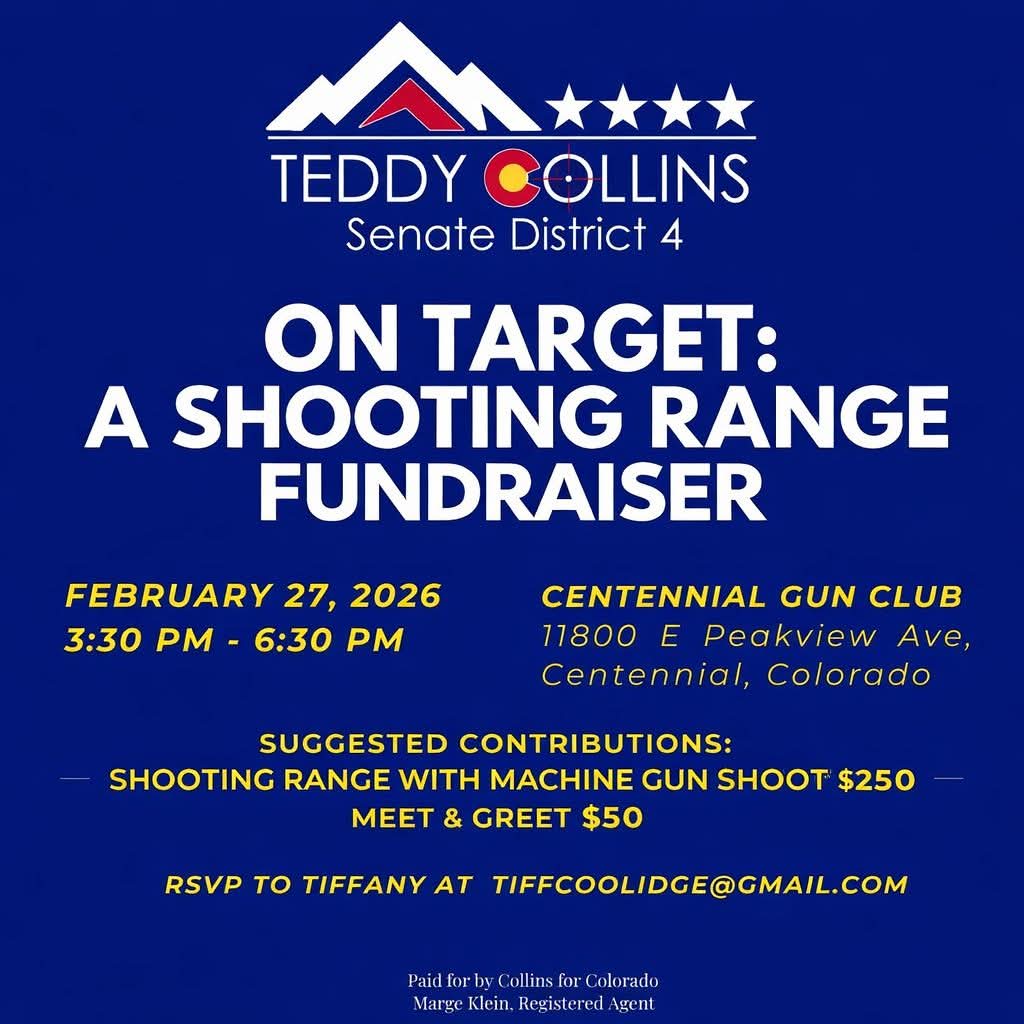 Come shoot some machine guns with me and support the Campaign while your at it!

Join me next Friday, February 27, at Centennial Gun Club for On Target: A Shooting Range Fundraiser, held during the Colorado State Shooting Association’s Shots for Freedom event, in support of my