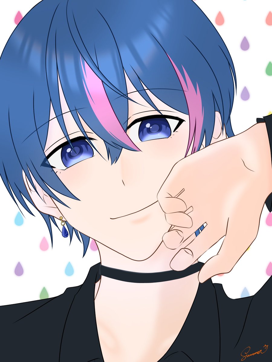 混ぜられちゃう前の青こさめくん 白こさめくんも描きたい🤍 #こさめの絵