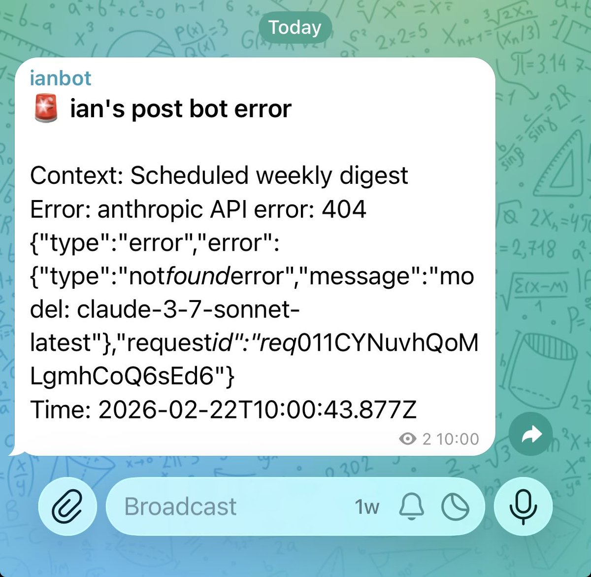 API 404 screenshot