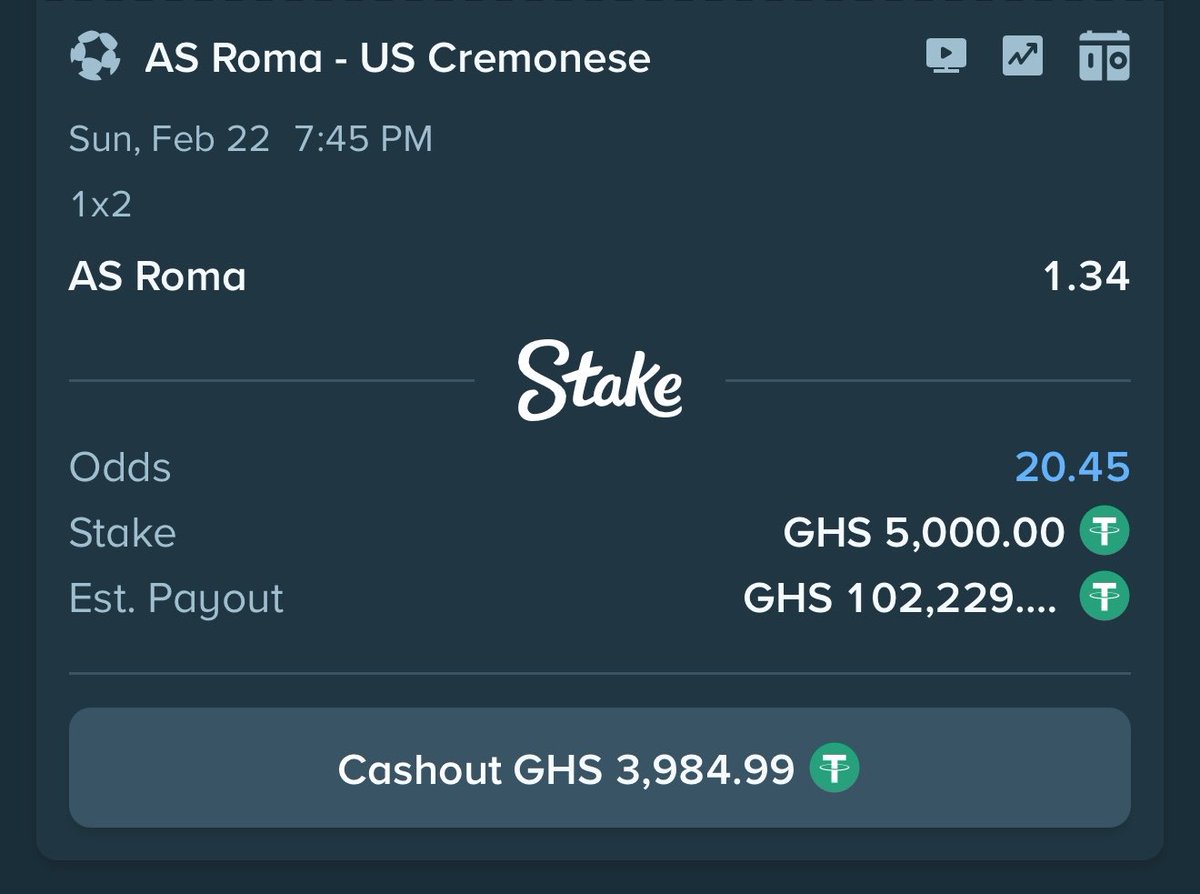 Sunday Special Tickets ⚽️⚽️

10.21 Odds Code - stake.com/sports/home?ii…

10.10 Odds Code - stake.com/sports/home?ii…

10.22 Odds Code - stake.com/sports/home?ii…

20.45 Odds Code - stake.com/sports/home?ii…

Register A Stake Account Using This Link For $100 bonus
stake.com/?offer=investo…