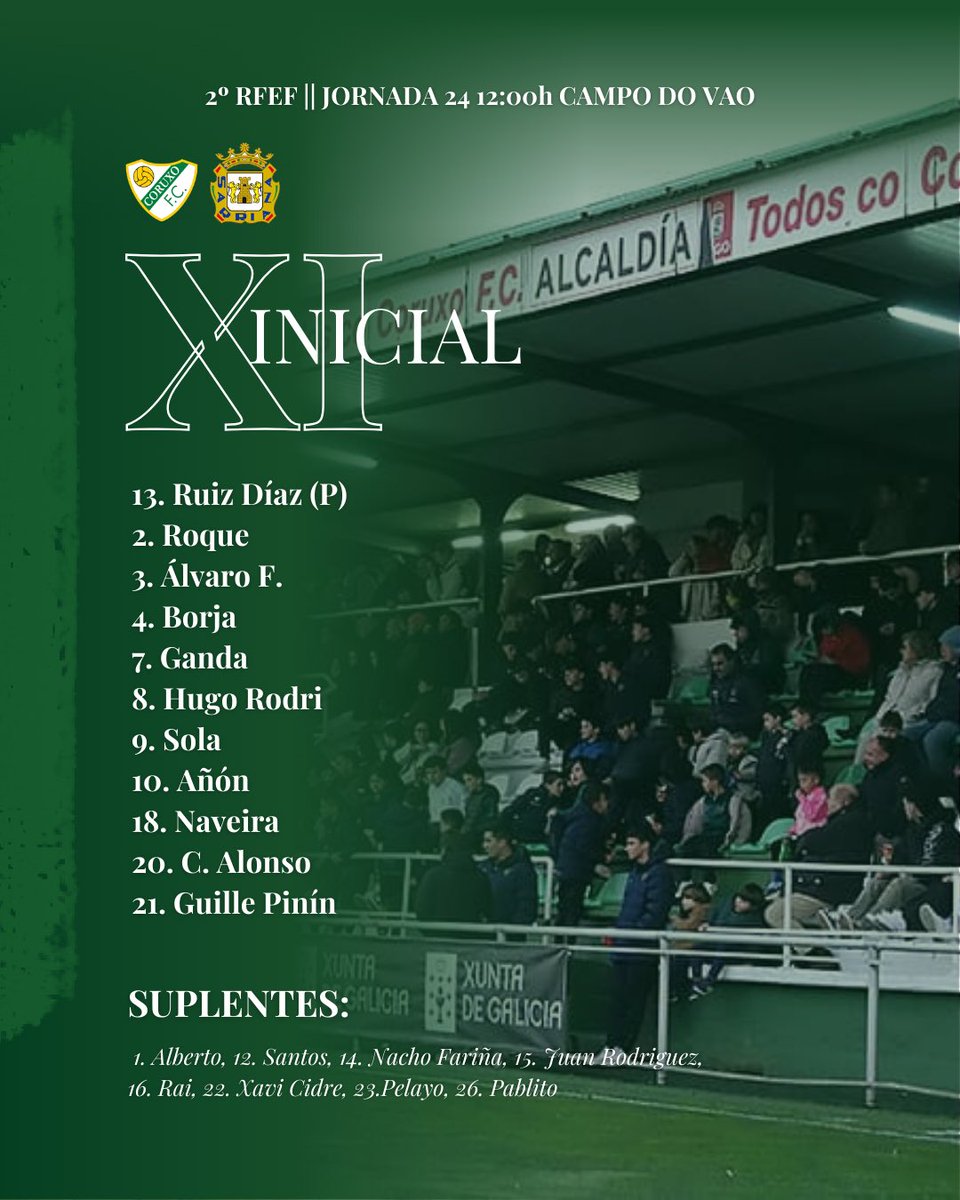 CoruxoFCoficial's tweet image. 𝑶𝑺 𝑵𝑶𝑺𝑶𝑺 𝑷𝑨𝑹𝑨 𝑶 𝑫𝑬𝑹𝑩𝑰 💚

Coruxo FC 🆚 SD Sarriana

#CoruxoSarriana 
#2RFEF