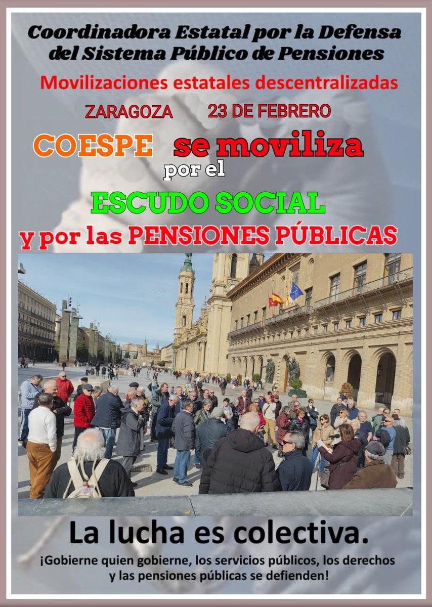 Coordinadora Pensionista de Zaragoza COESPE (@coordinadoraz) on Twitter photo 