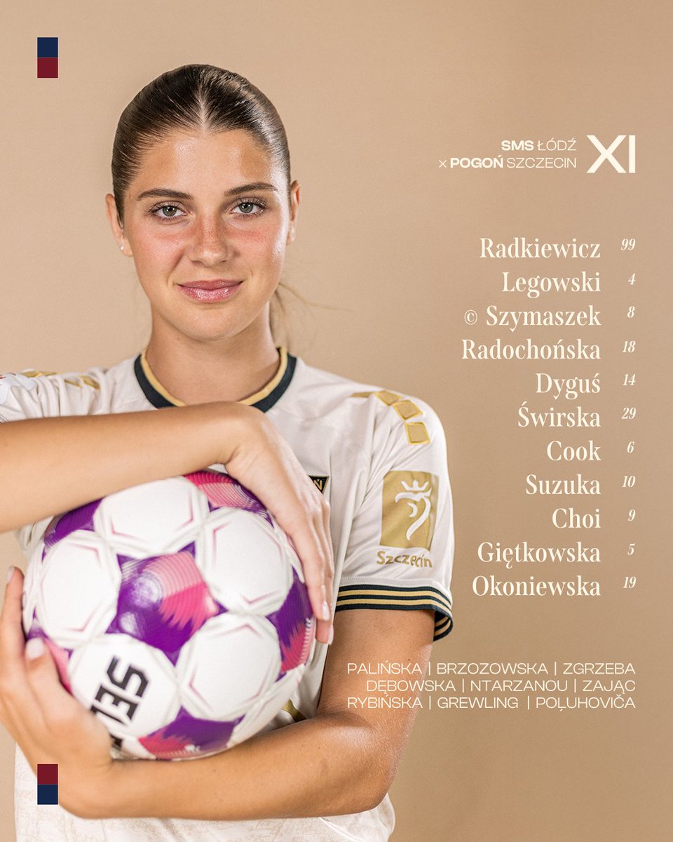 PogonSzczecin_K's tweet photo. Podstawowa jedenastka na mecz Łodzi 📝
ℹ️ W związku ze zmianą boiska spotkanie rozpocznie się z 15-minutowym opóźnieniem i nie będzie z niego transmisji w @sport_tvppl ❌
#SMSPOG https://t.co/hM26cyvihs