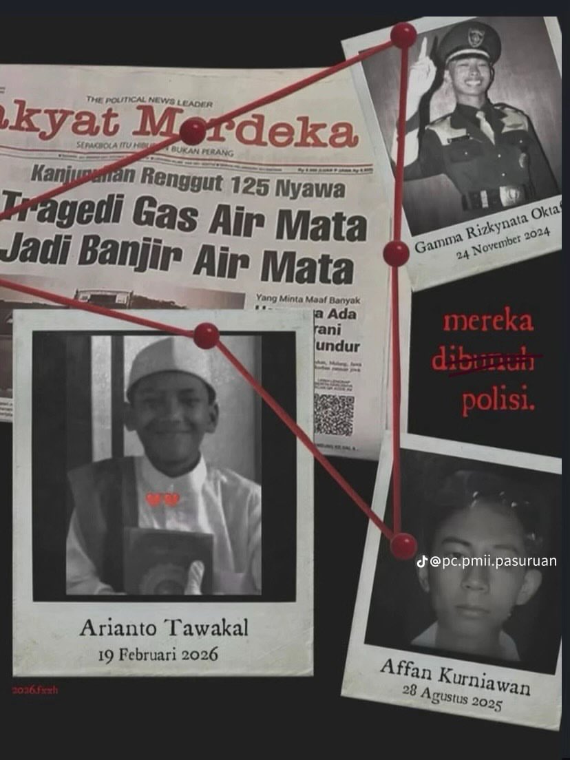 spill_dong's tweet photo. KAWAL KASUSNYA 🚨‼️
Polisi TEWASKAN Warga Sipil LAGI ‼️

Kasus yang lagi bikin geram se-Indonesia ini benar-benar menyayat hati.

Seorang anak 14 tahun bernama Arianto Tawakal (AT), pelajar MTS di Tual, Maluku Tenggara, tewas setelah dianiaya Bripda MS (Brigadir Dua Masia Siahaya), anggota Brimob Polda Maluku.

Bayangin, anak sekolah yang lagi naik motor bareng kakaknya setelah selesai sahur, tiba-tiba dicegat, dituduh balap liar, lalu dipukul pakai helm sampai terpental dan luka parah. 

Kejadiannya terjadi pada Kamis, 19 Februari 2026 dini hari (sekitar pukul 02.00 WIT), saat itu Bripda MS sedang patroli cipta kondisi bersama timnya di Jalan RSUD Maren, Kota Tual. 

Kemudian, Bripda MS melihat AT & Kakaknya, Nasri Karim (15 tahun) sedang menaiki motor dan langsung menghentikan mereka.

Bripda MS menuduh AT dan kakaknya sedang balap liar, lalu tanpa ampun, oknum ini langsung memukul wajah korban memakai helm dengan sangat keras sampai AT terjatuh, dan mengalami luka berat di kepala dan tubuhnya. Sang kakak juga terjatuh dari motor hingga tangannya patah. 

Korban lalu dilarikan ke RSUD Karel Sadsuitubun, tapi sayang, keesokan harinya (20 Februari) sekitar pukul 13.00 WIT, AT dinyatakan meninggal dunia.

Seorang anak meninggal begitu saja karena kekerasan yang seharusnya dicegah aparat 💔

Warga dan keluarga korban yg emosi berat langsung beramai-ramai mendatangi markas Brimob di Tual, meluapkan amarah atas tindakan yang dianggap seperti preman, bukan pelindung masyarakat. 

Polres Tual melakukan gelar perkara, dan langsung menetapkan Bripda MS sebagai tersangka penganiayaan berat terhadap anak di bawah umur yang berujung kematian.

Pelaku ditahan di Rutan Polres Tual, lalu dibawa ke Mapolda Maluku di Ambon untuk sidang kode etik. 
Pelaku juga dijerat Pasal 76C jo Pasal 80 UU Perlindungan Anak (ancaman hingga 15-16 tahun penjara) dan Pasal KUHP terkait penganiayaan menyebabkan kematian

Sampai hari ini, proses hukum masih berjalan dengan janji transparansi penuh dari Polri. Semoga keadilan segera ditegakkan.

RIP untuk Arianto Tawakkal 🕊️semoga amal ibadah nya diterima disisi Allah SWT.
Dan semoga keluarga yg ditinggalkan diberikan kekuatan & ketabahan menghadapi duka yg mendalam 🙏

#StopKekerasanAparat