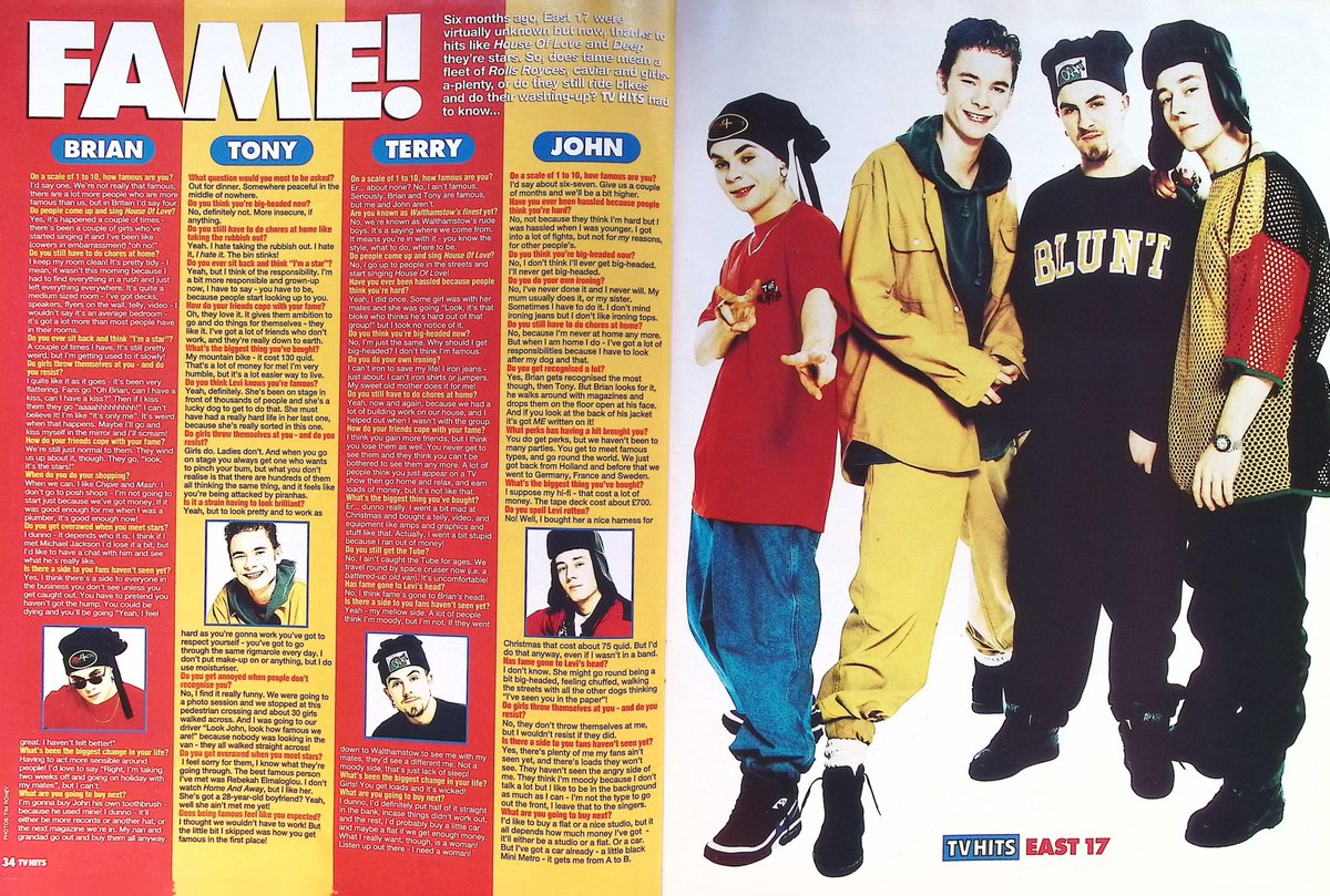 TvDidYouSee's tweet photo. #OnThisDay from March 1992 - TV HITS
SNUGGLE UP - #TakeThat reveal their bedtime secrets.
FAME - We don't need it (do we?) ask #East17. https://t.co/W2Y0d2kJU1
