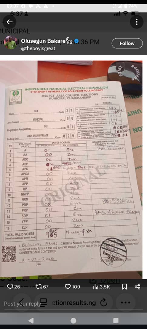 JoshMane198494's tweet photo. If you submit an exam script this messy, you’ll lose marks instantly.
But this is an election result sheet deciding real lives, and we’re supposed to accept it?
Our democracy deserves better documentation, transparency, and standards.

#INECISCORRUPT #INEC https://t.co/BUnrtWTTfK