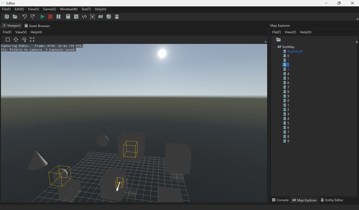 [自作ゲームエンジン制作]   

描画はRenderNodeというノードクラスにまとまるのですが、ノード毎にレンダーキューを設定できるようにしています！
例えばGizmo表示などはレンダーキューを後ろに設定してZTestを常に合格させることで画面に映るようにしてます！🧐

#ゲーム制作  
#gamedev