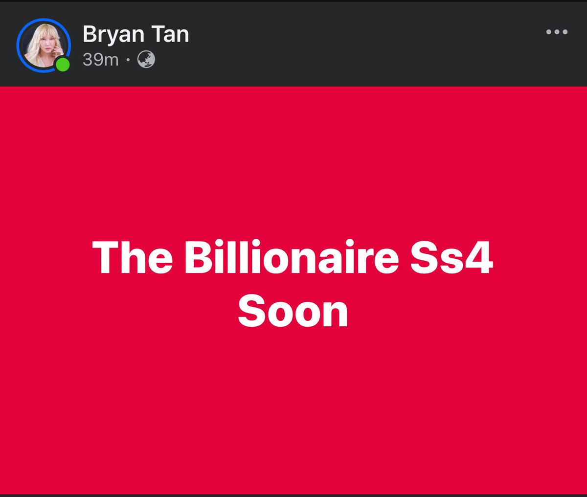 ไบรโอนี่ตันเคลื่อนไหวแล้ว The Billionaire SS4 มาแน่ รายการเรียลลิตี้อันดับ 0.5 ของไทย