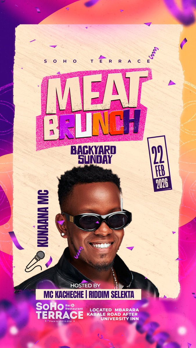 Ssonkopromotion's tweet photo. Are you looking for a plot in mbarara tonight?
Say no more 
@SoHoTerraceMbra and team #BackYardSundays gat you sorted 
The #MeatBrunch is on tonight hosted by @Mc_Kacheche @DeRiddimselekta featuring @SelektaMarshal and @EmceeKunaana on the guest list 
Don’t miss🔥 https://t.co/EIiTQwJs1M