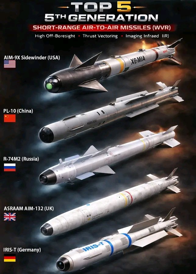 Top 5 Air-to-Air Cruise Missiles (5th Generation)