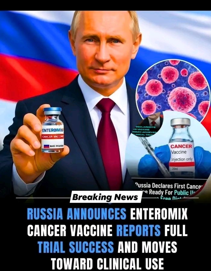 Russia has announced early findings from research on its experimental cancer vaccine, known as Enteromix. According to reports, the therapy showed encouraging tumor responses in early-stage testing, prompting discussion about its potential as a future immunotherapy option.