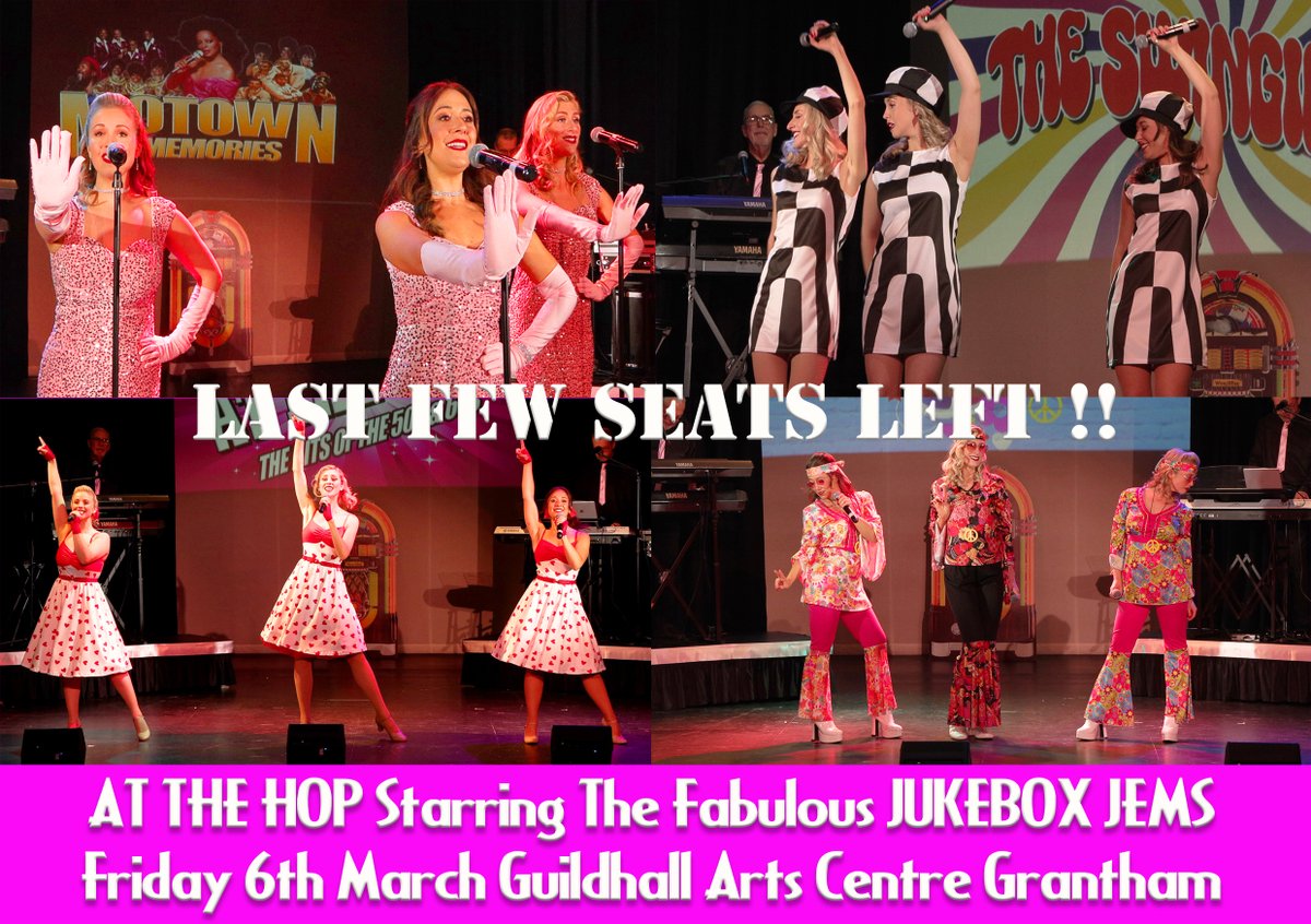 NeilSands123's tweet photo. @Guildhall_Arts , Grantham less than 2 weeks to go before The Fabulous Jukebox JEMS bring their night of Glamour, Glitz and Rocking Hits to town on Friday 6th March at 7.30pm. Only a few tickets left so book now and don't miss a musical night to remember!! #Grantham #60s #50s https://t.co/b5y1Zibi8m