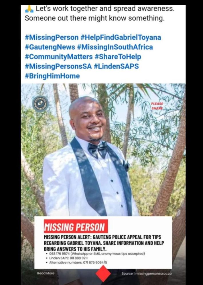 Been a sighting in the East gate Mall area I am following up ,thank you for all the kind messages 🙏🙏