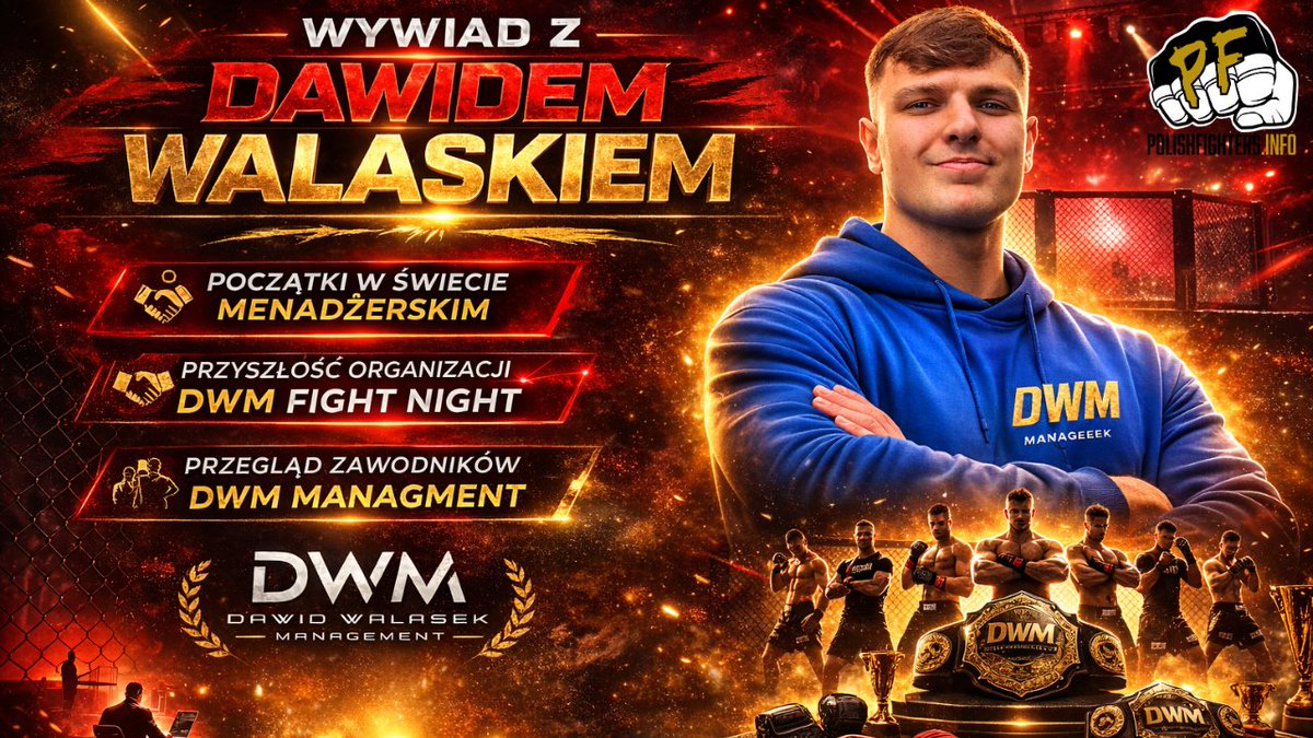 barthas1992's tweet photo. Odkąd wróciłem do wywiadów, chciałem robić materiały z tymi co pojawiają się rzadko albo wcale i dlatego Zapraszam Was na wywiad z najmłodszym menadżerem w Polsce, szefem DWM Managment i szefem organizacji DWM Fight Night Dawidem Walaskiem. 

https://t.co/bQmcVhHZYq https://t.co/2aIzN1iDye