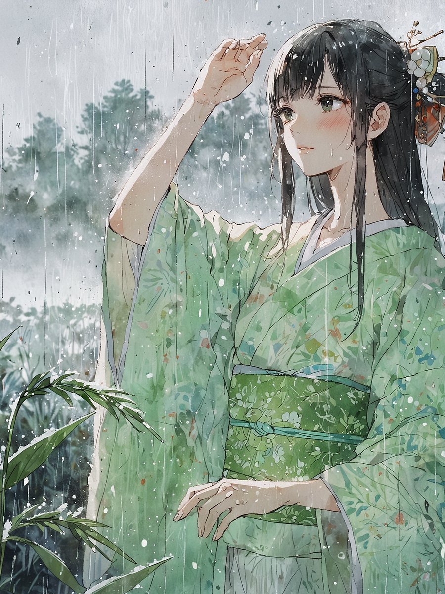 067．
春の雨の あまねき御世を たのむかな 
しもにかれゆく 草葉もらすな 
（大藏卿有家）
