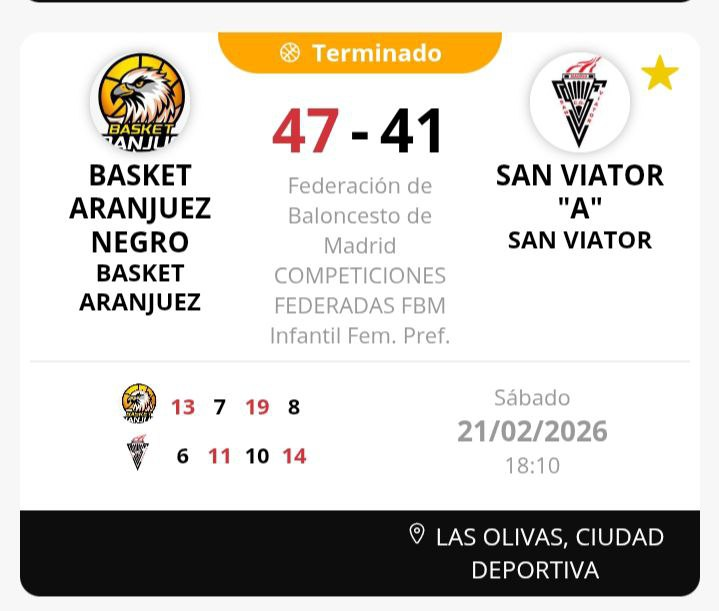 BasketAranjuez's tweet photo. Victoria del #InfFem frente a @cdsanvi #Alonso: "Enorme victoria del equipo. El trabajo va dando sus frutos, a seguir mejorando!!" https://t.co/UxFxPiiucS