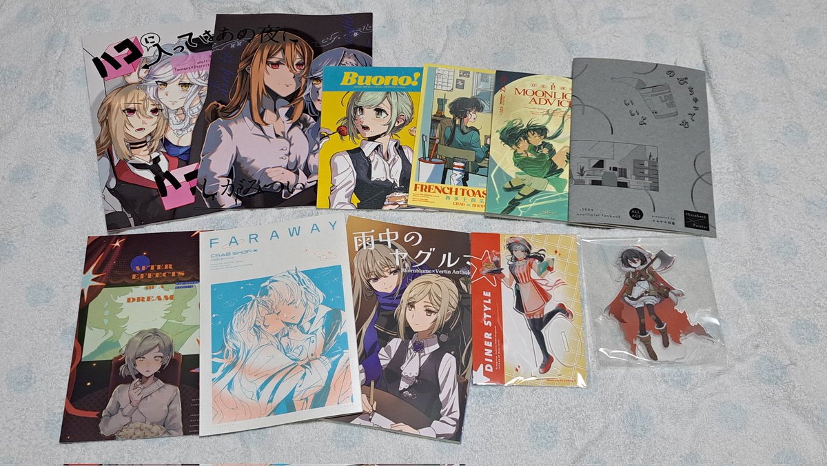 revese4615's tweet photo. #スツうさ行ってきました2
スツうさ初めて行ったけど相互さんに会えたり欲しいもの確保できてめちゃくちゃ楽しかった(≧∇≦)
就職前のいい思い出になりました✨
そしてこちらが戦利品👇👇👇
相互さんが描いた缶バッジを交換等やりくりしてコンプできたのは最高だった︎︎👍
また行きたいぜスツうさ‼️ https://t.co/EBl9ie1qKt