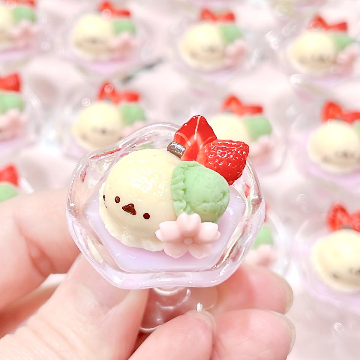 新作☆春限定 『シマエナガ・桜パフェ』 桜なので和テイストな