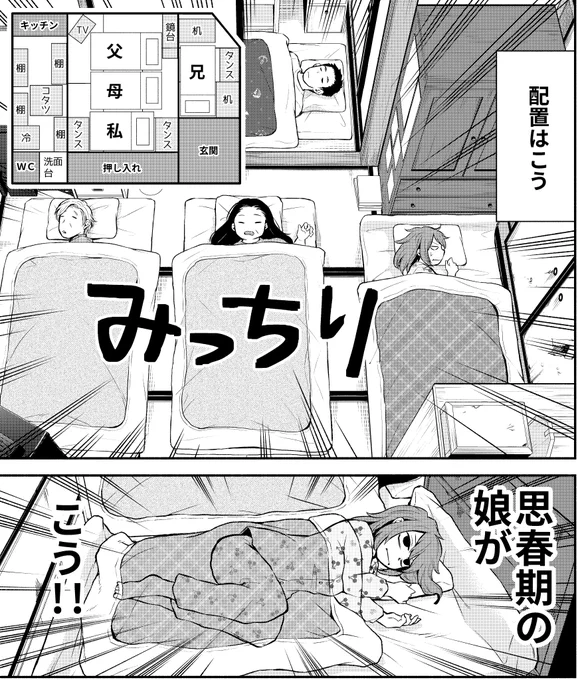 8.5畳で4人家族が寝る方法(0/1) 