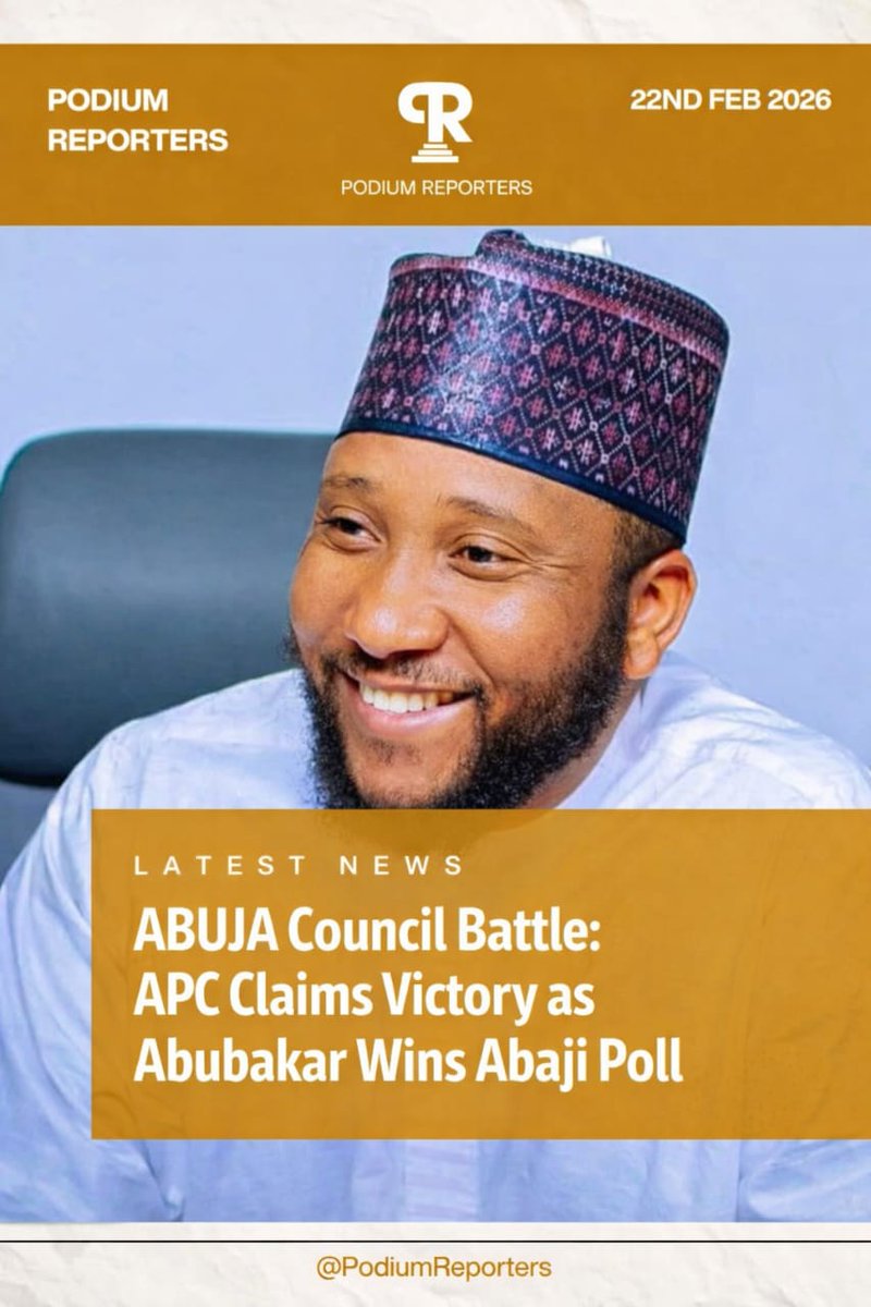 PodiumReporters's tweet image. LATEST NEWS: Abuja Council Battle: APC claims victory as Umar Abdullahi Abubakar wins Abaji Poll.

APC: 15,536
PDP: 4,547
ADC: 37

#FCTDecides
#Abujaelection
#FCT2026