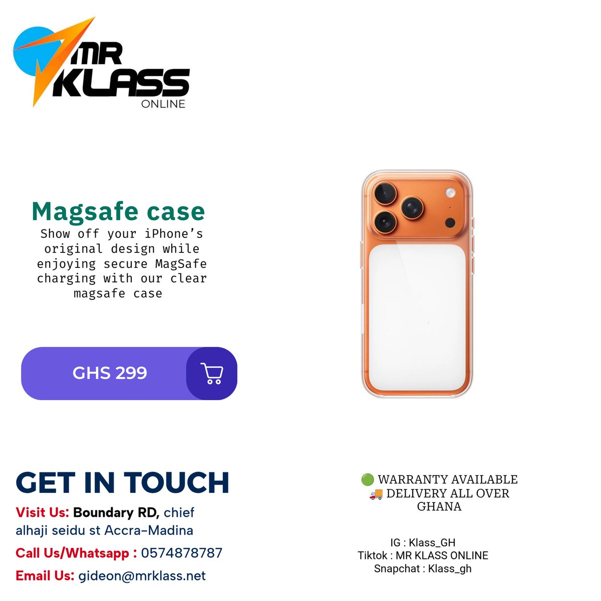 Pure look. Strong protection. ✨📱
Show off your iPhone’s original design while enjoying secure MagSafe charging with our clear MagSafe case — slim, durable, and stylish.

 #customcaseiphone #smartphoneaccessories #iphoneaccessories #durablephonecases #protectivephonecase