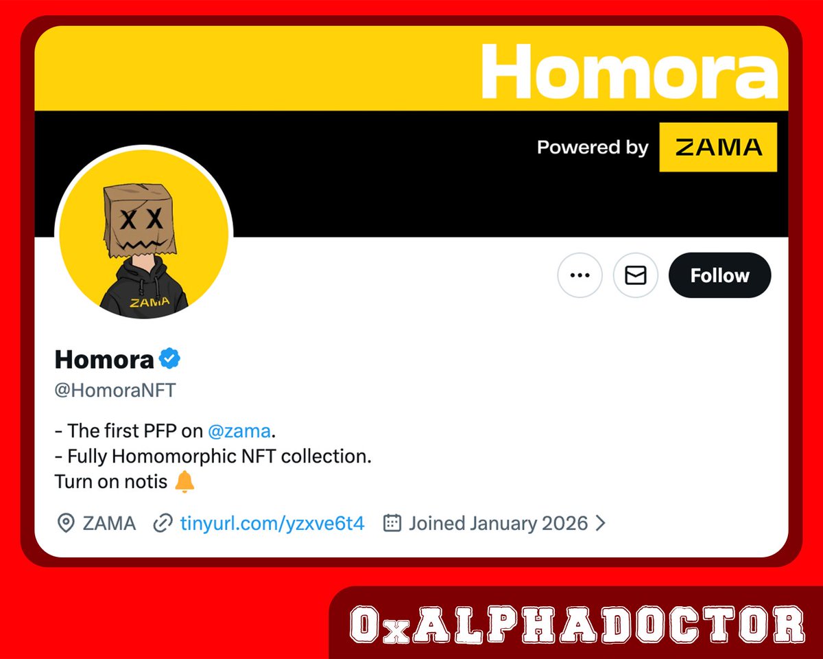 🚨 <a href="/HomoraNFT/">Homora</a>  Alpha GIVEAWAY:

🎁 10 WL spots.

To enter: 

𒀸 Follow <a href="/HomoraNFT/">Homora</a> &amp; <a href="/0xAlphaDoctor/">AlphaDoctor</a> 
𒀸 Like + RT
𒀸 Drop your EVM wallet

48h.