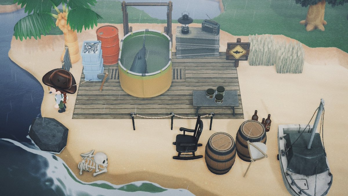 nvrlnd_na's tweet image. サメを釣ったらぴこーんとひらめいたジョーズエリア🦈🛢️

#あつ森 #あつまれどうぶつの森 #あつ森写真部 #ACNH #AnimalCrossing #AnimalCrossingNewHorizons