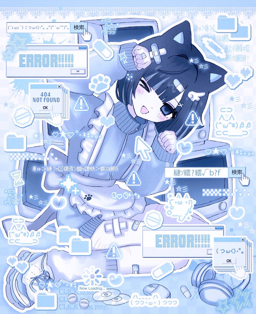000_zzz0's tweet photo. 猫の日なので過去の猫耳イラストまとめです🐱🐾🎀

#猫の日 https://t.co/kUuLOSxMk0