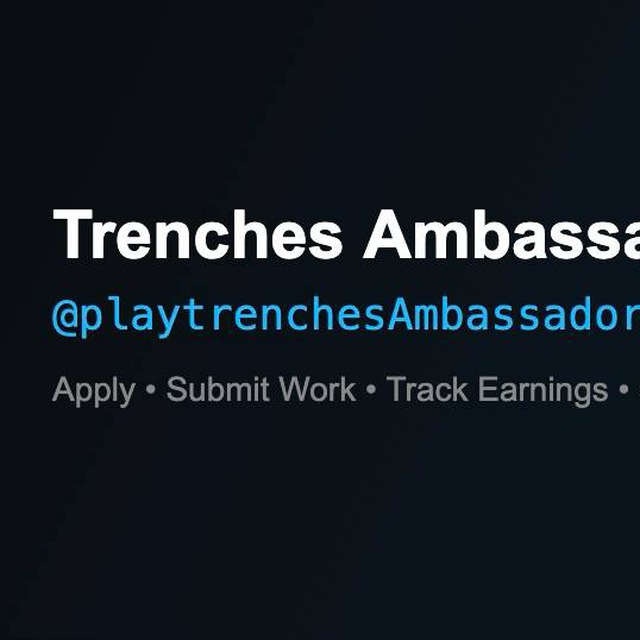 mayorpraise45's tweet photo. got into the Trenches Ambassador program.

They’re bringing in people to  spread the word and support the community,  comes with a monthly reward between $50 and $1000 depending on your impact. https://t.co/H1QRiH7gID