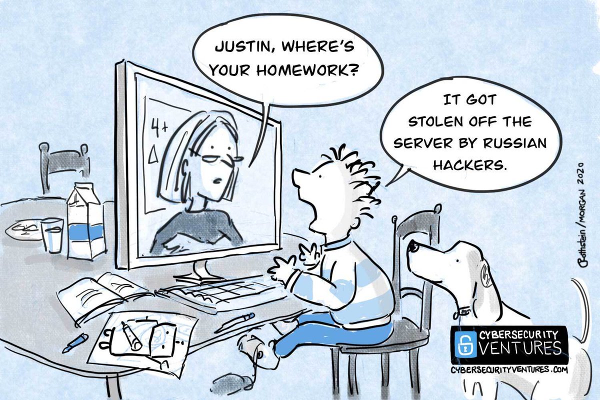 CybersecuritySF's tweet image. The #School Blues. #Homework #Hacker #Cartoon from Cybersecurity Ventures @CybersecuritySF. You can see all of our cartoons at Cybercrime Magazine cybersecurityventures.com/cybersecurity-…