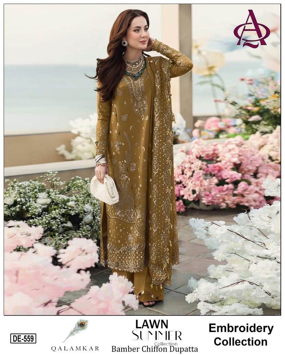 t42561's tweet photo. EID collection 2026

🌻Heavy EMBROIDED shirt
🌻Fully EMBROIDED Dupatta Bamber shifoon
🌻Fancy Sleeves EMBROIDED 
🌻Trouser Dyed EMBROIDERED 
Cutting 7.5 metre
Stuff Lawn Fabric Quality 90/70

*Single suit price 4999

Free Delivery &amp; Tax 
Allow to open parcel 📦 
Cash on delivery https://t.co/bgXAPmrRmc