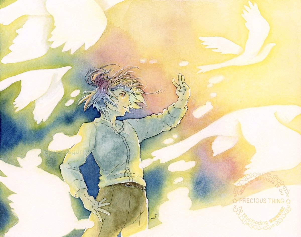 空に告げる (水彩紙 / 透明水彩) #イラスト