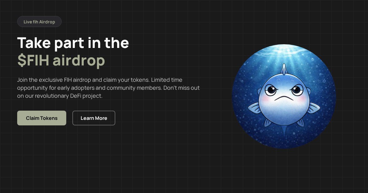 rohitwarrier's tweet photo. DROPS ALERT: $fih is now live!
This is exclusively for community members.
Hurry, it's first-come, first-served—act fast!

https://t.co/rKOyPfcvIj https://t.co/HKcLia53pp
