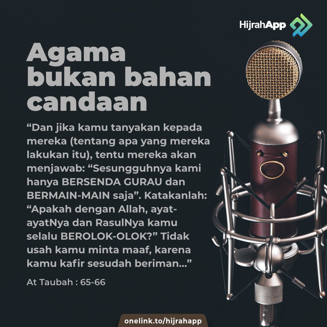 Agama bukan bahan candaan