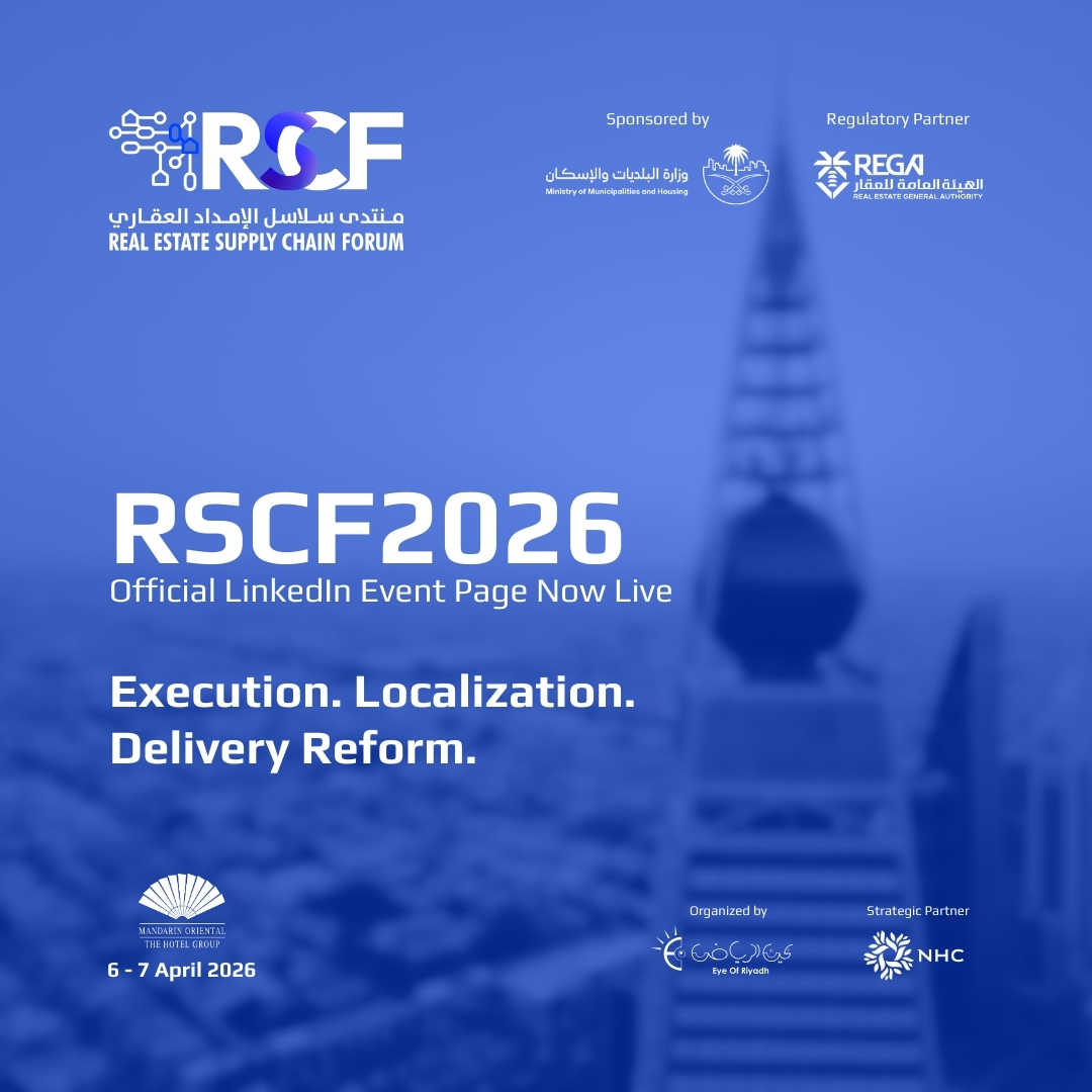 RSCF_SA's tweet photo. Real Estate Supply Chain Forum (RSCF)

Delivery is no longer operational — it’s strategic.

The Real Estate Supply Chain Forum LinkedIn Event Page is now live.

Where localization, resilience, and execution align.

https://t.co/a7aBNDT1UG
#RSCF26
#منتدى_سلاسل_الإمداد_العقاري https://t.co/9lYK4DvTtD