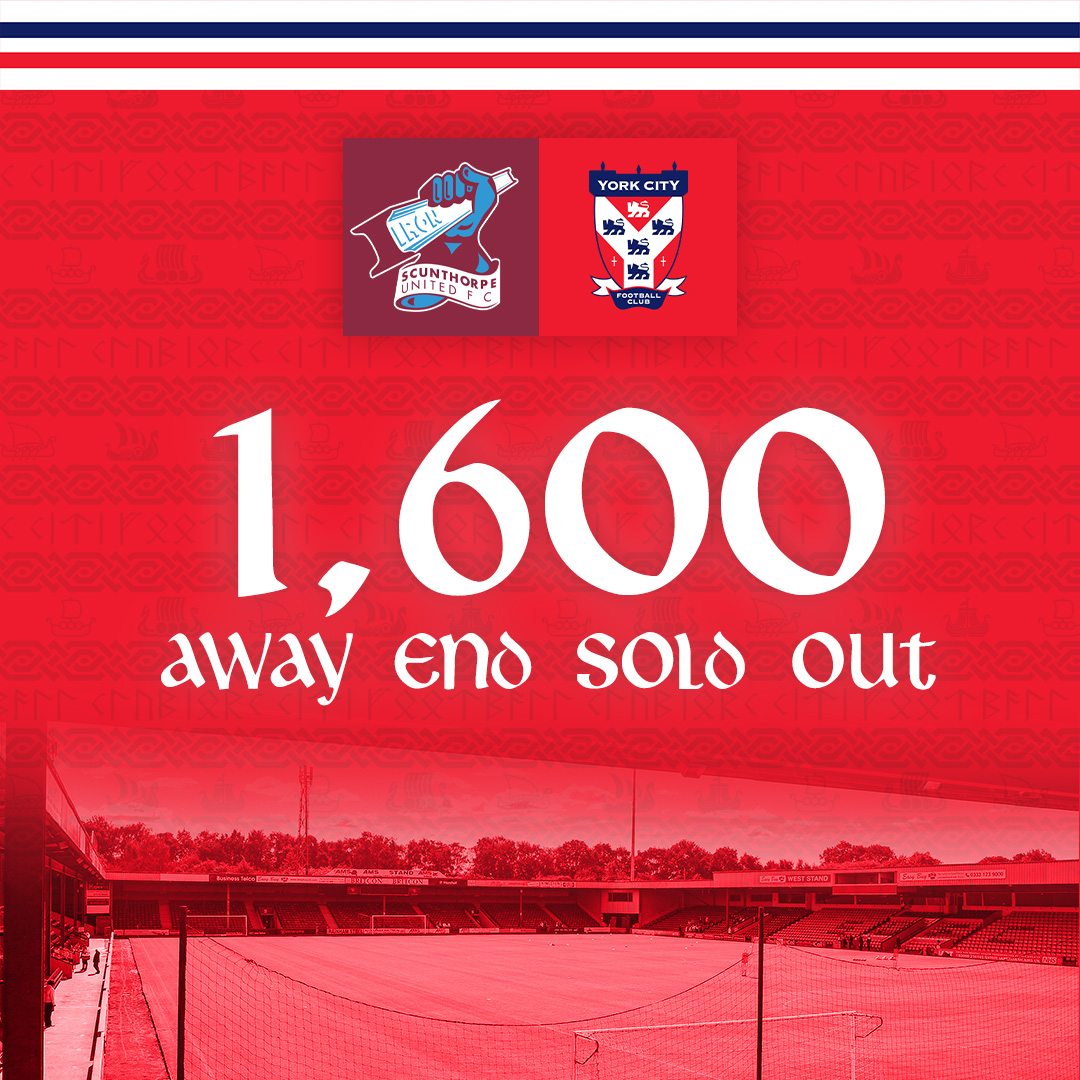 ℹ️ We can confirm that all away tickets for our match at Scunthorpe on Tuesday have sold out.

👏 We will be backed by 1,600 of you in North Lincolnshire!

Supporters should not attempt to purchase tickets in any of the home stands as these will be cancelled with no refund