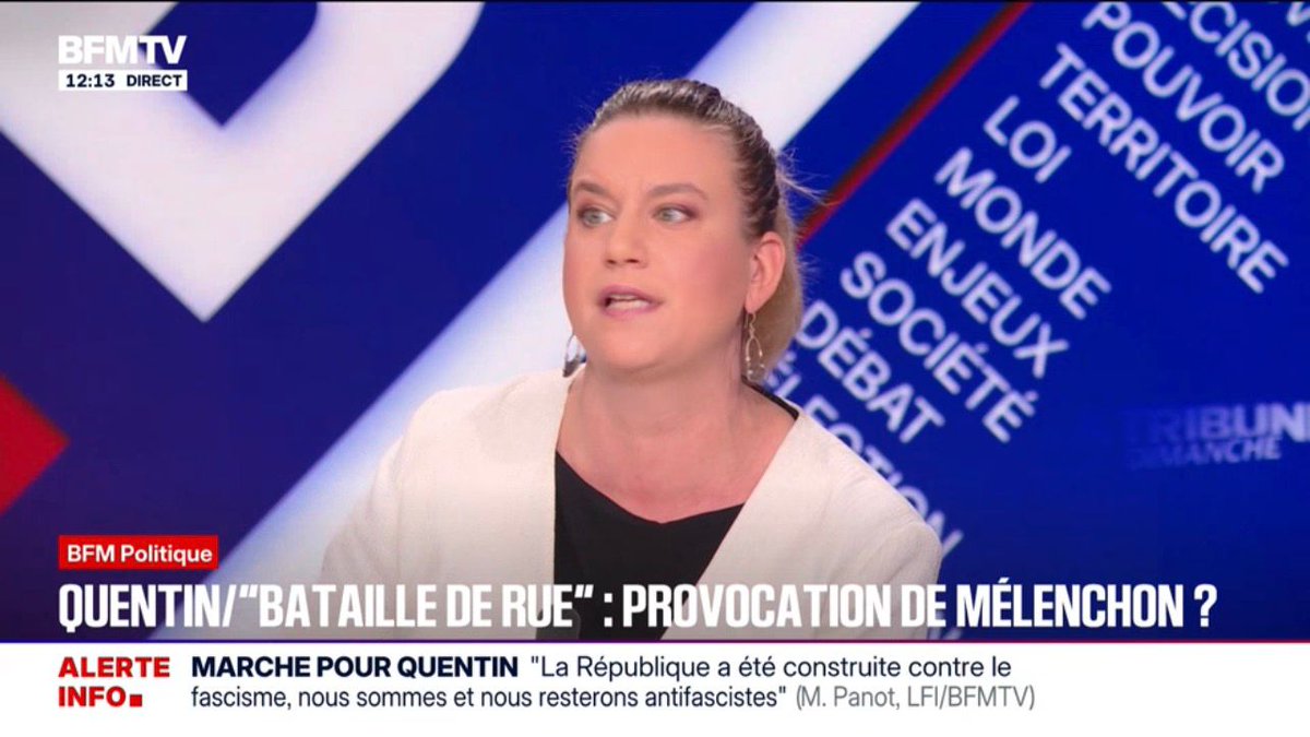 « La Jeune Garde n'a rien à voir avec la mort de Quentin et Raphaël Arnault doit rester parmi nous. L'exclure ? Certainement pas. Je suis fière qu'il soit dans mon groupe. »

<a href="/MathildePanot/">Mathilde Panot</a> défend le fondateur d'une milice dont des membres sont mis en examen pour meurtre.