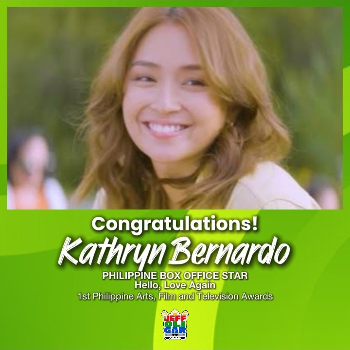 JeffOGarcia47's tweet image. CONGRATULATIONS to @bernardokath for winning the Philippine Box Office Star, for #HelloLoveAgain at the 1st Philippine Arts, Film and Television Awards (PAFTA)! 💫❤️💚💙

#KathrynBernardo #ABSCBN
#PAFTA2026