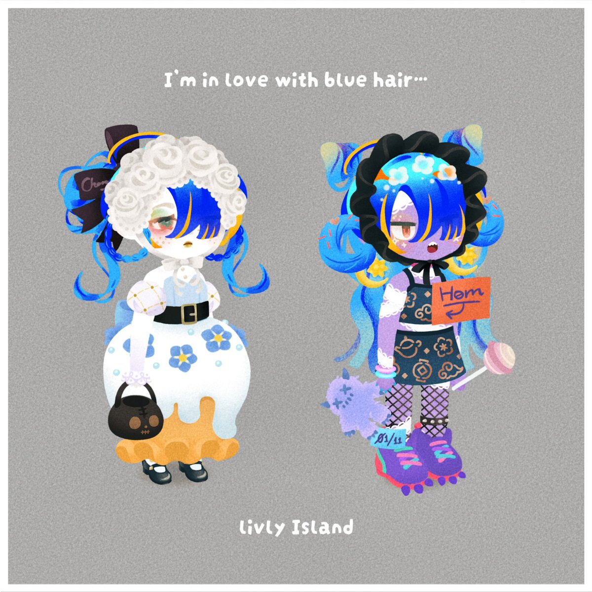 青い髪かわいいぞ 💙🩵💙 ( =◜࿁◝=っ)3 #リヴリー